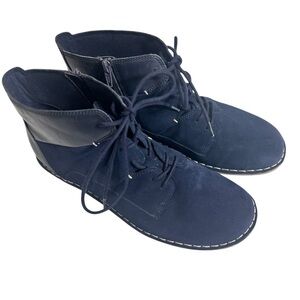 Clarks Womens Desert Ankle Boots Suede Blue Side Zip Lace Up 60902765 Sz US 10M